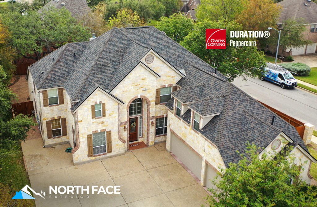 North Face Exterior, Asphalt Shingles, Austin Texas Roofing Company, Round Rock, Cedar Park, Leander, Georgetown, Pflugerville, Liberty Hill, Temple, Hutto, Elgin, Marble Falls, Lago Vista